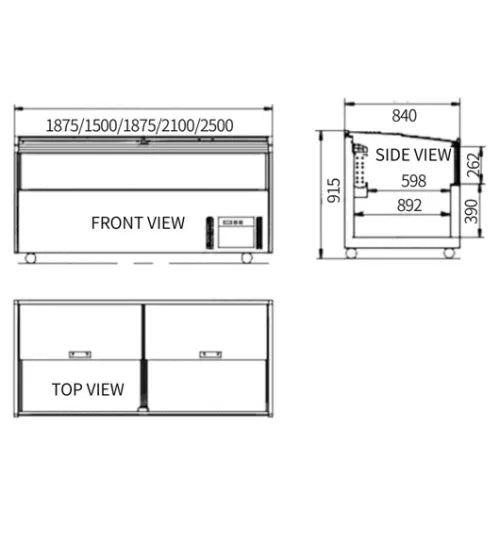 Snow Village Modular Supermarket Island Freezer CQT-25L - CQT-25L
