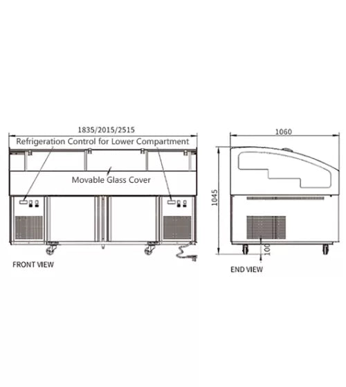 Snow Village Stainless Double Door With Triple Temperature Display Cabinet BT-B2.5/D-T3 - BT-B2.5/D-T3