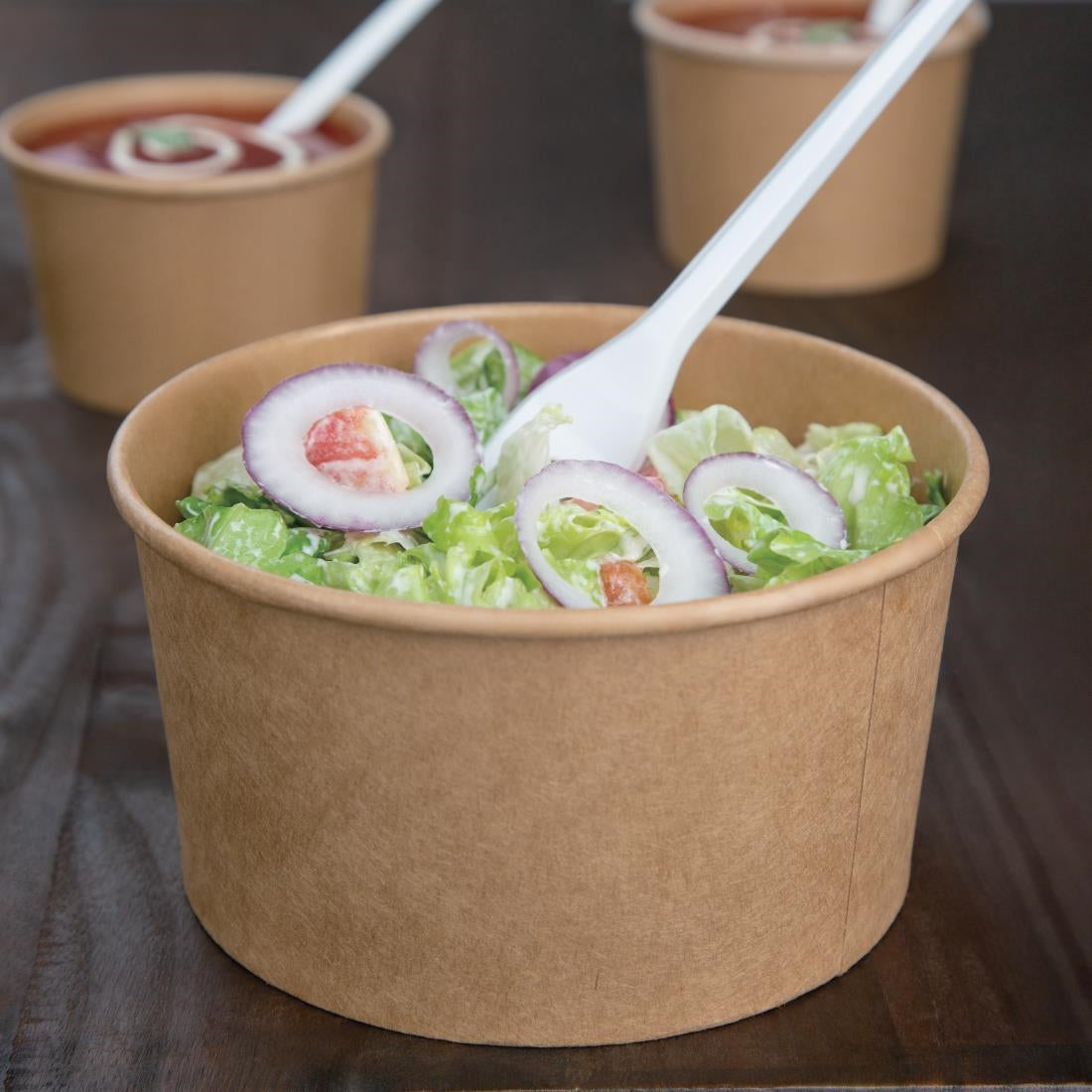 Fiesta Compostable Round Kraft Salad Bowls 1000ml (Pack of 300) FB198
