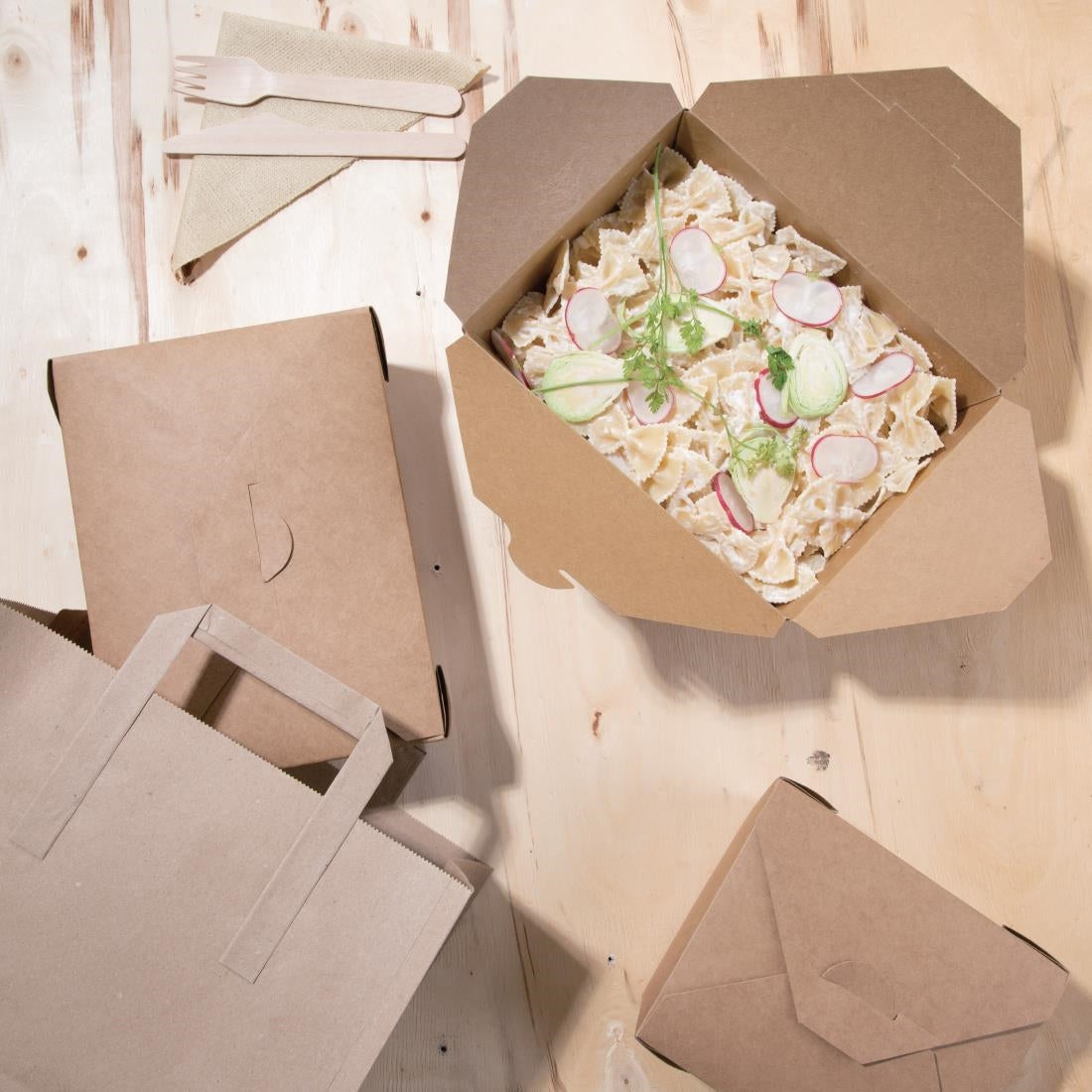 Fiesta Compostable Paperboard Food Cartons 1800ml / 63oz (Pack of 200) FB675