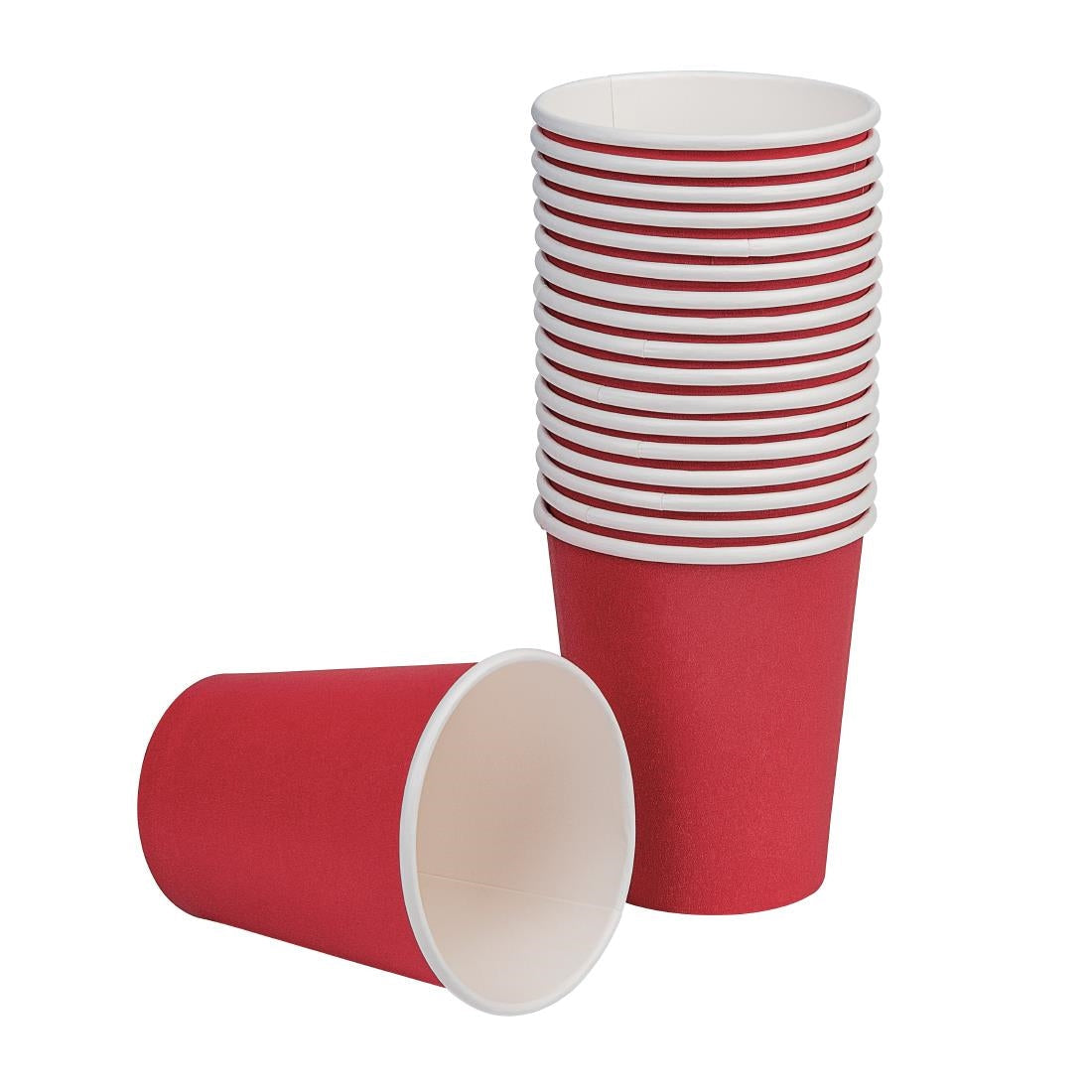 Fiesta Recyclable Takeaway Coffee Cups Single Wall Red 225ml (Pack of 1000) GP409