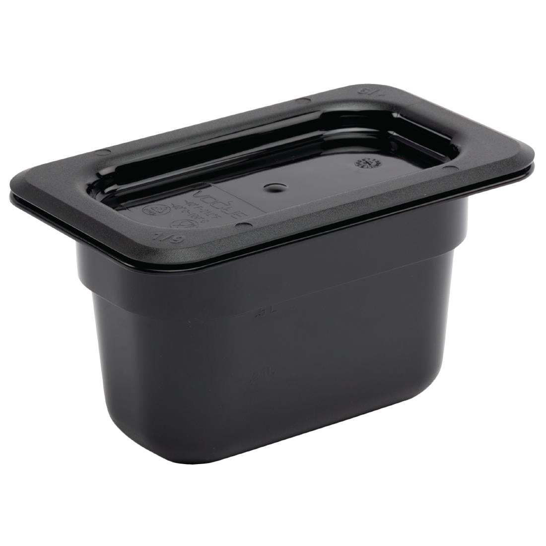 Vogue Black Polycarbonate 1/9 Gastronorm Tray 100mm U473