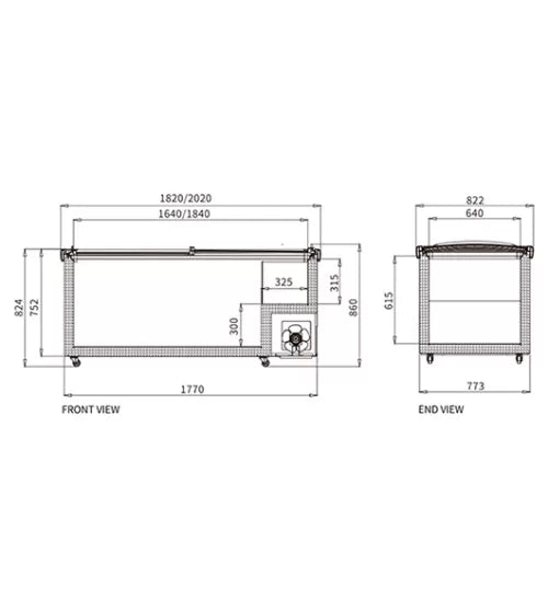 Snow Village Supermarket Island Freezer SD/SC-1800RS - SD/SC-1800RS