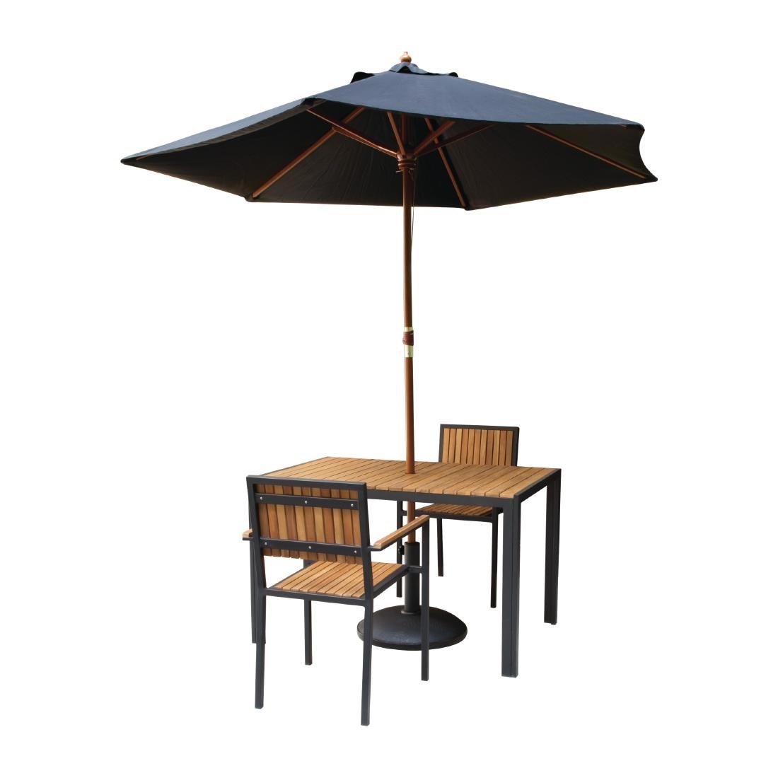 Bolero Acacia Wood and Steel Rectangular Table 1200mm DS153