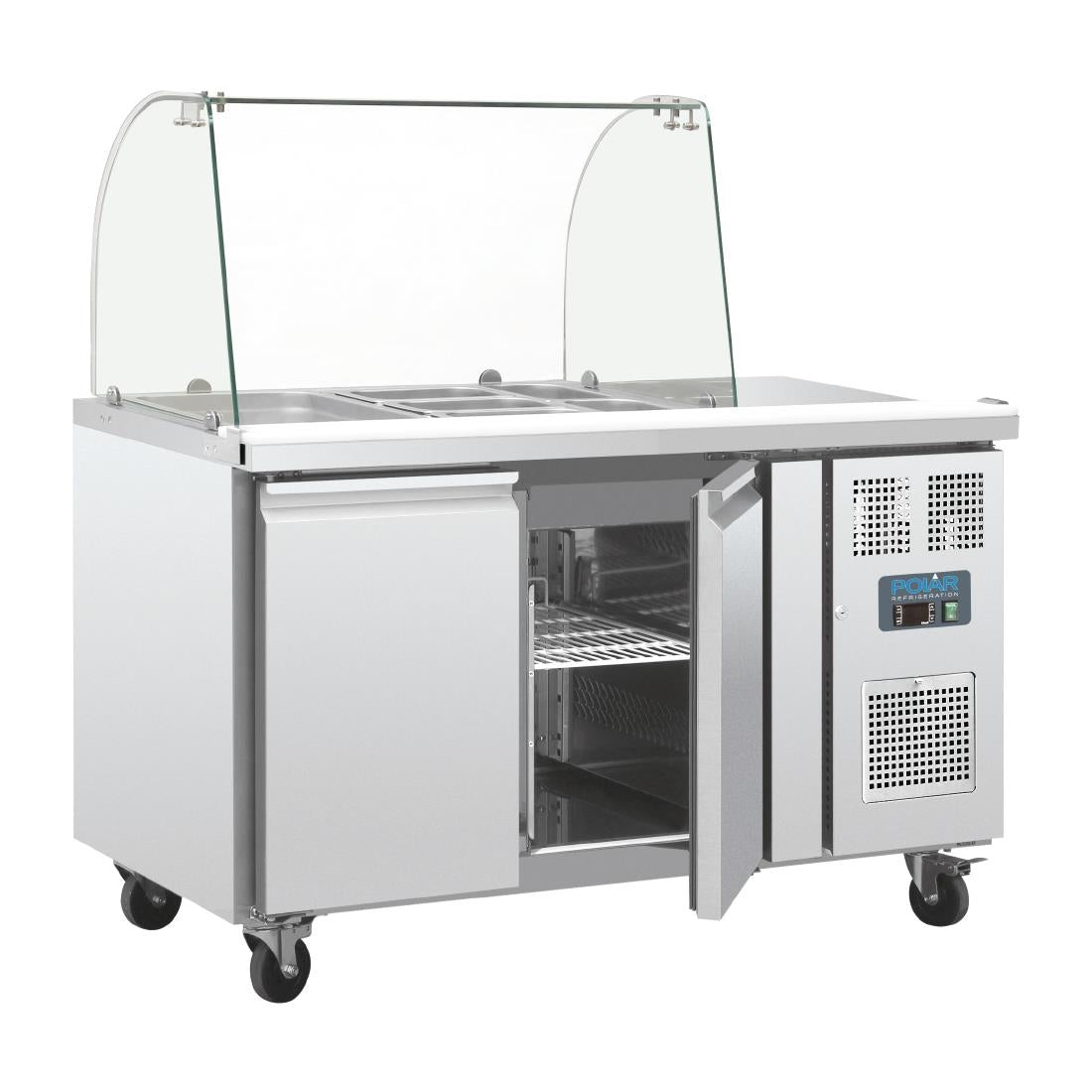 Polar U-Series Double Door Refrigerated Gastronorm Saladette Counter CT393-A