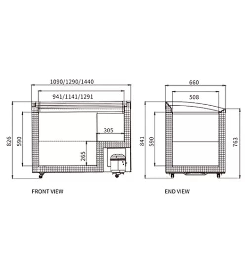 Snow Village Two Sliding Glass Lids Dual Temperature Chest Freezer SD/SC-328Y - SD/SC-328Y
