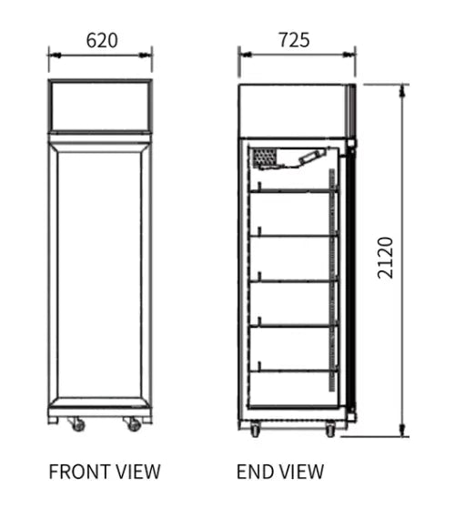 Snow Village Single Glass Door Display Fridge LC-620FX - LC-620FX