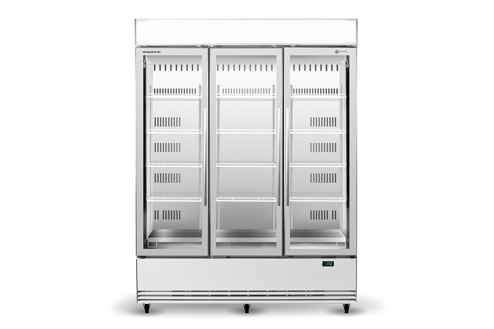 Skope Skope BME1500N-AC 3 Glass Door Display or Storage Fridge Lit Sign 1433L - BME1500N-AC