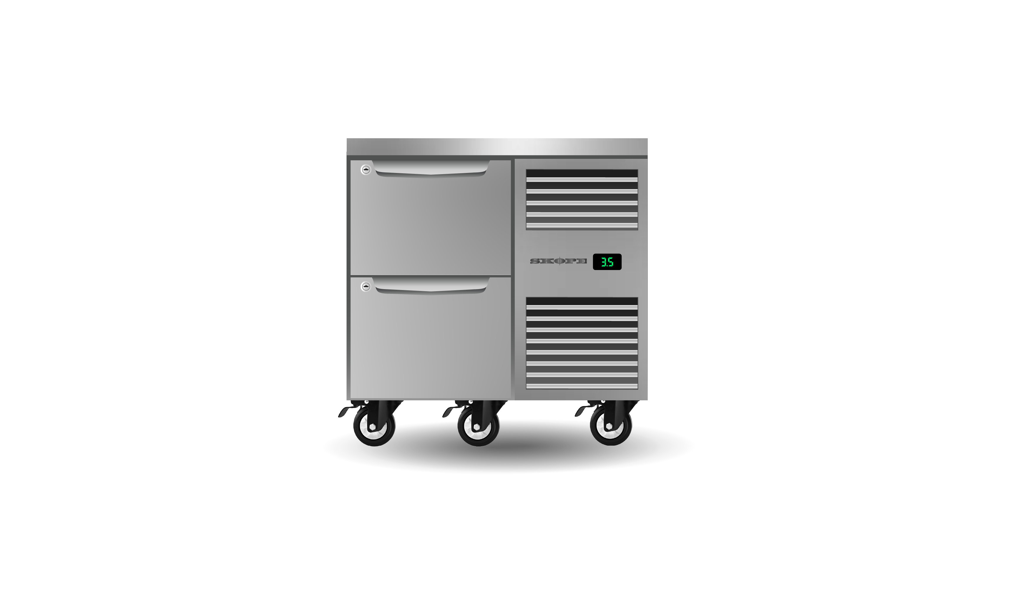 Skope Skope ProSpec Two Drawer One Bay Underbench GN 1/1 Right Hand Fridge 126L - PG11.UBR.1.D2.RH