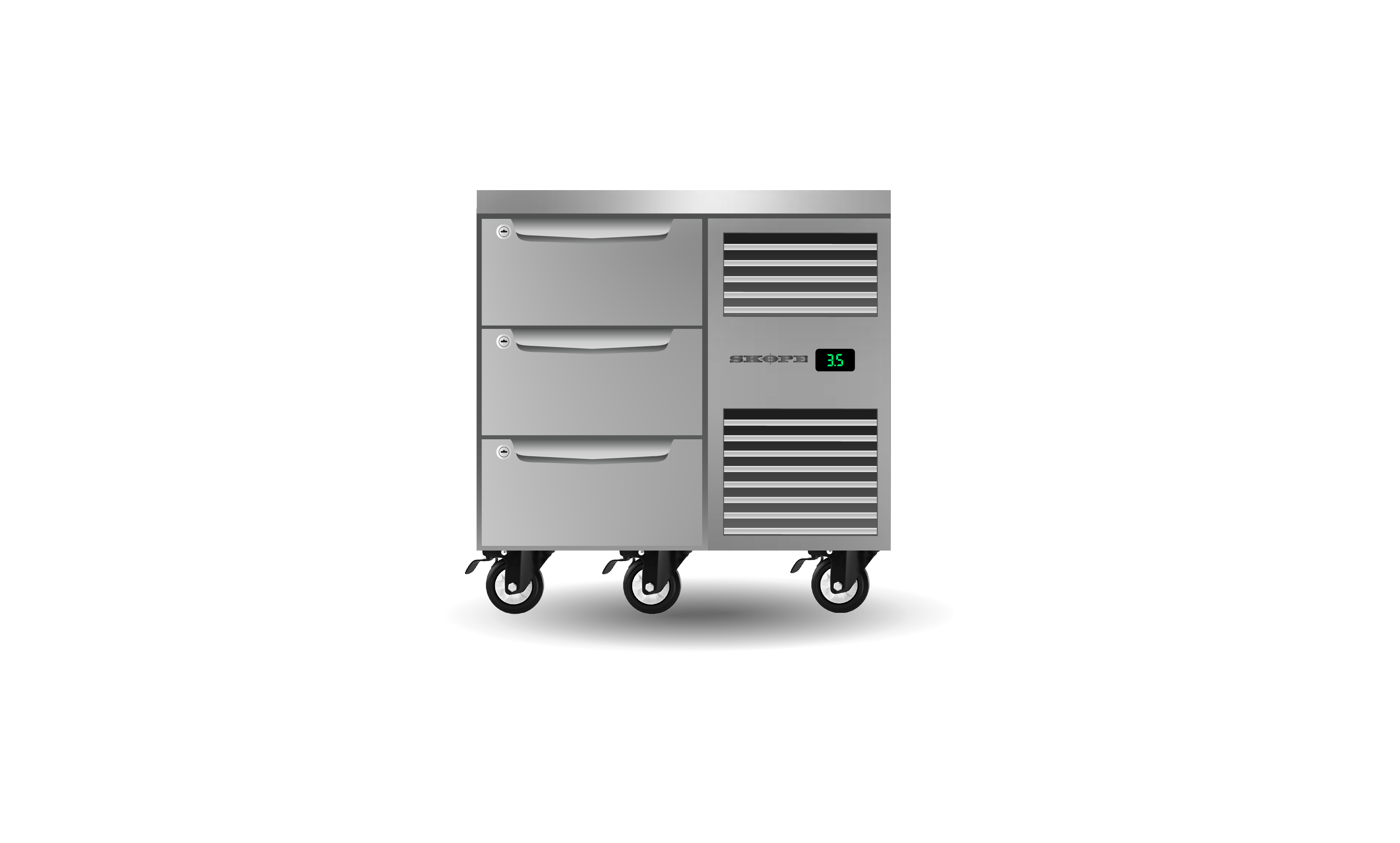 Skope Skope ProSpec Three Drawer One Bay Underbench GN 1/1 Right Hand Fridge 126L - PG11.UBR.1.D3.RH