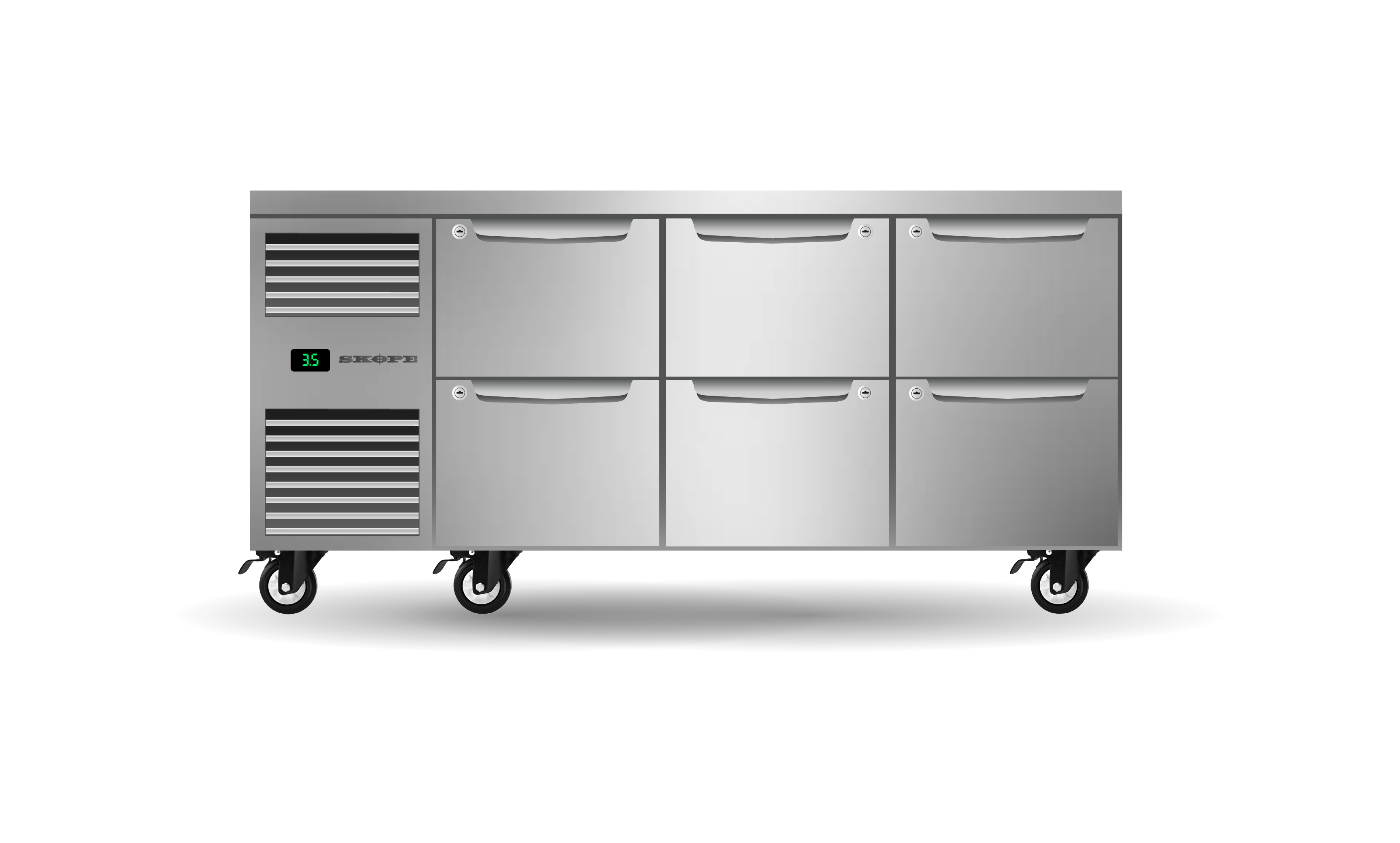 Skope Skope ProSpec Six Drawer Three Bay Underbench GN 1/1 Fridge 447L - PG11.UBR.3.D6