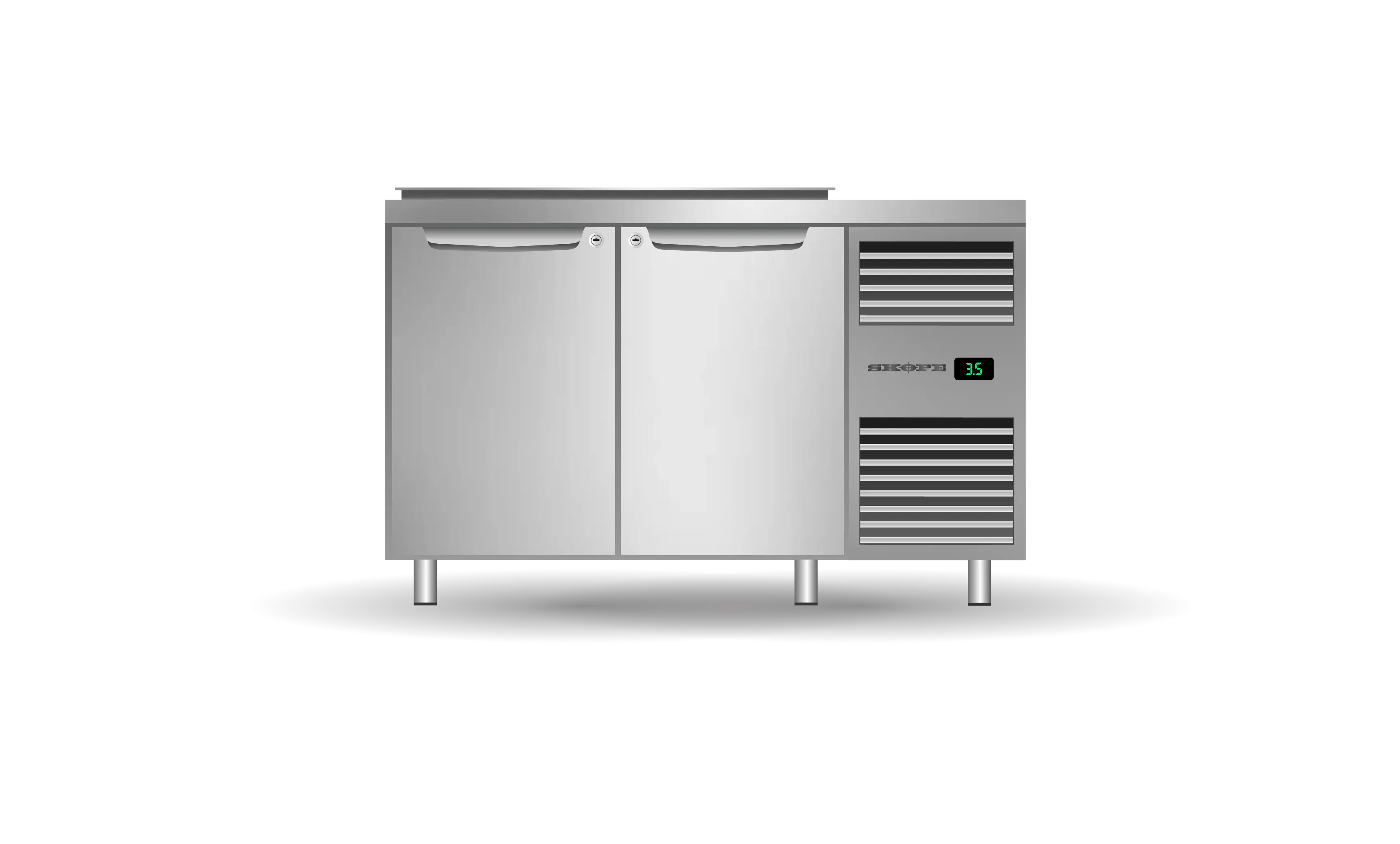 Skope Two Solid Door Salad Preparation Drop-in Collar GN1/3 Right Hand Fridge - PG13.PPS.DC.2.SD.RH