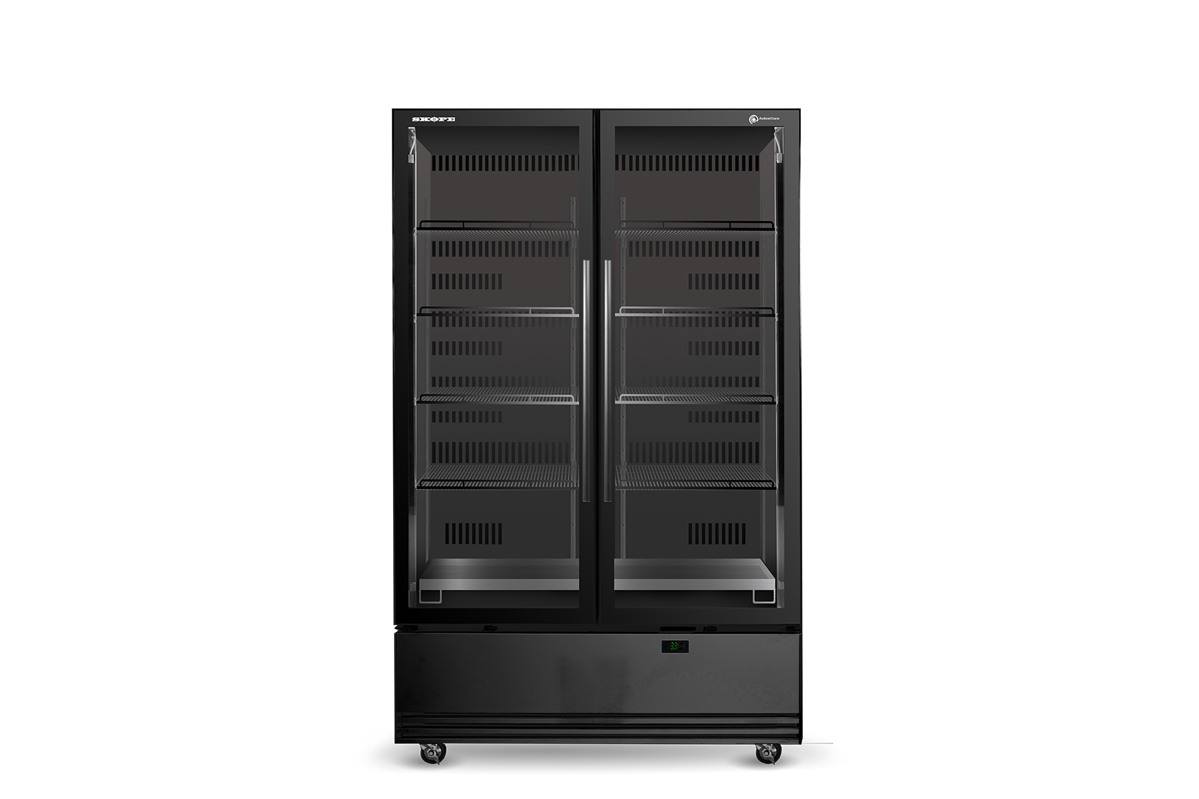 Skope Skope SKB1200N-A 2 Glass Door Display or Storage Fridge 1079L - Black - SKB1200N-A