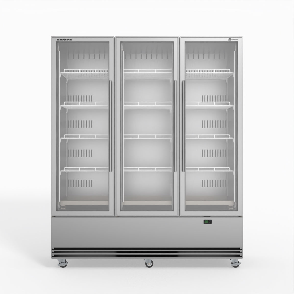 Skope Skope SKB1500N-A 3 Glass Door Display or Storage Fridge 1433L - Stainless Steel - SKB1500N-A