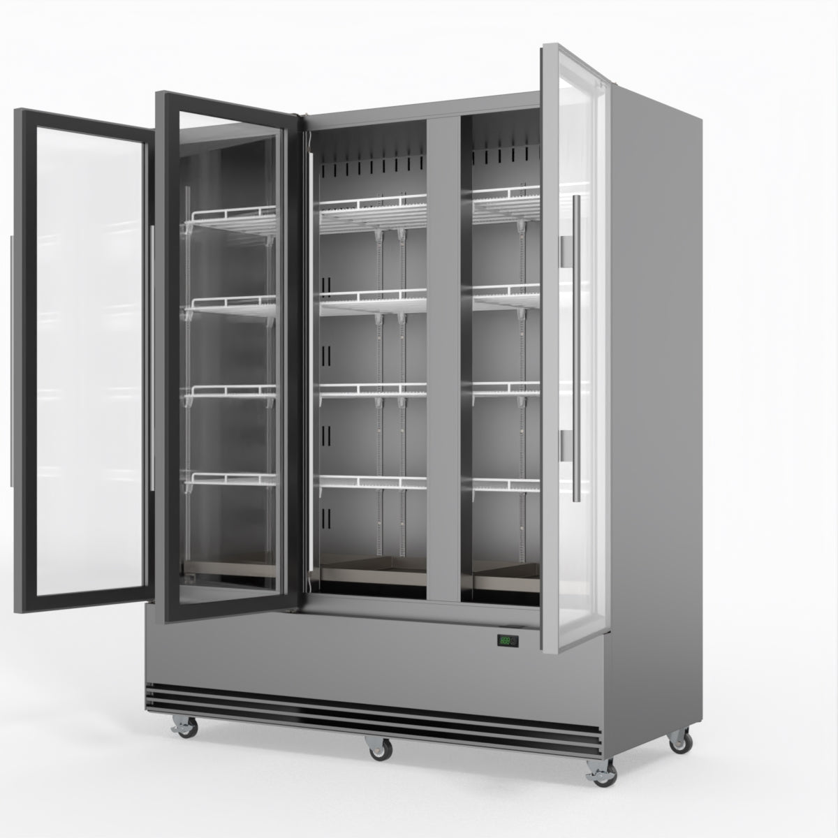 Skope Skope SKB1500N-A 3 Glass Door Display or Storage Fridge 1433L - Stainless Steel - SKB1500N-A