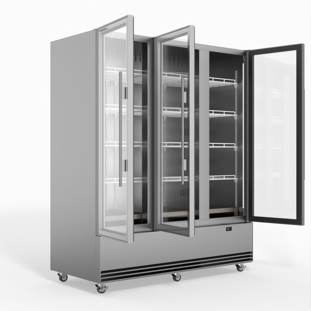 Skope Skope SKB1500N-A 3 Glass Door Display or Storage Fridge 1433L - Stainless Steel - SKB1500N-A