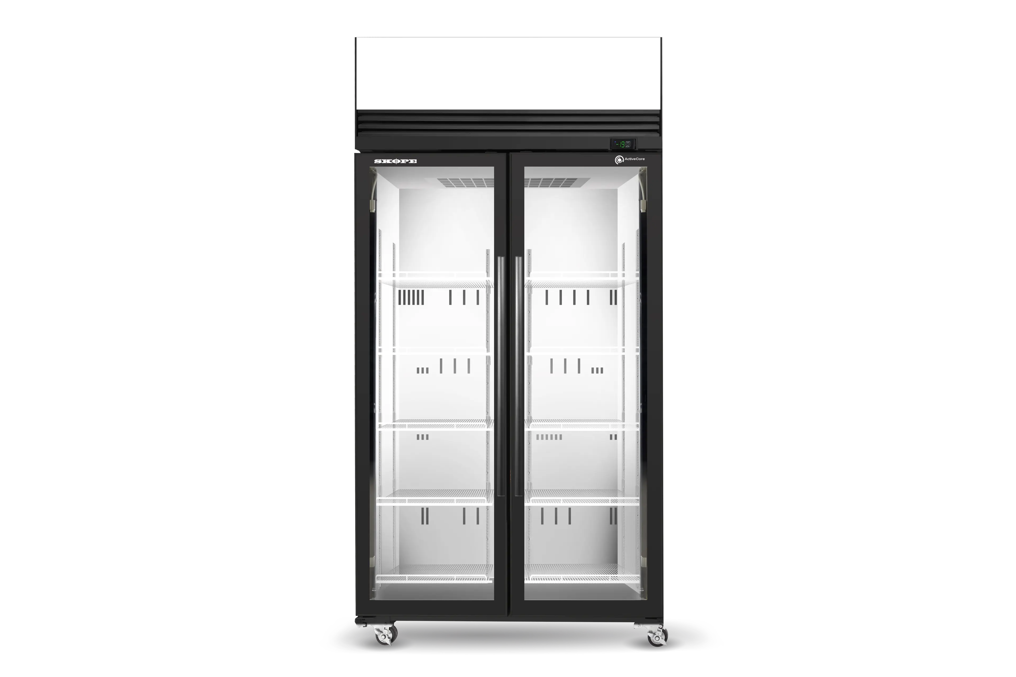 Skope SKFT1000N-AC 2 Glass Door Upright Display or Storage Freezer, Lit Sign - SKFT1000N-AC