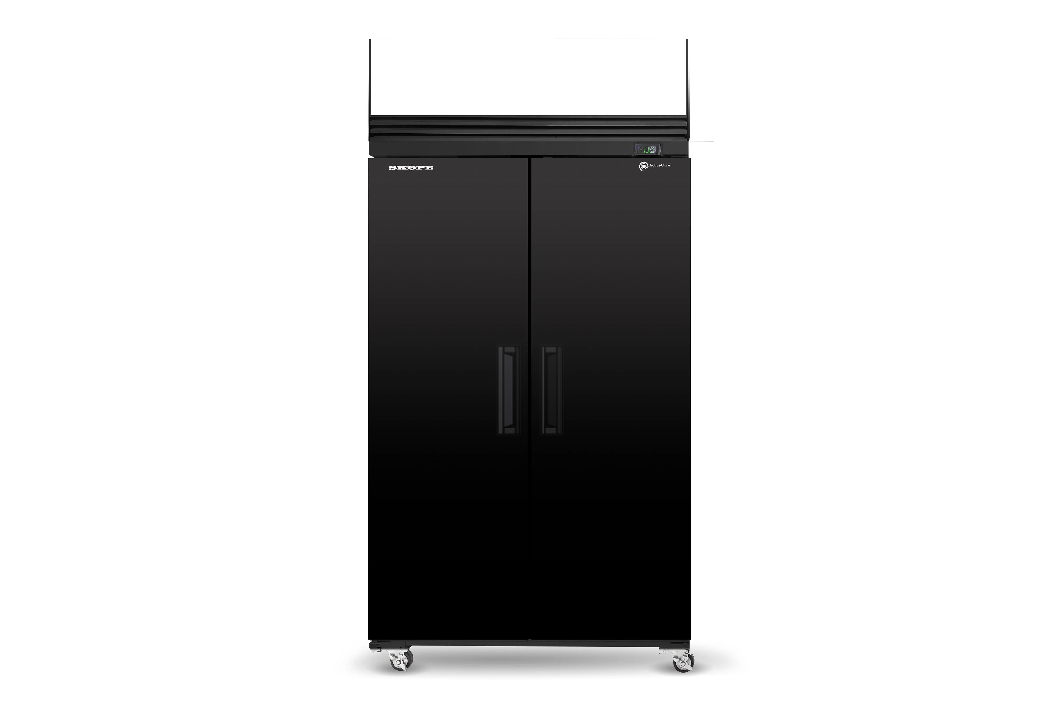 Skope SKFT1000NS-AC 2 Solid Door Upright Display or Storage Freezer - SKFT1000NS-AC - Black