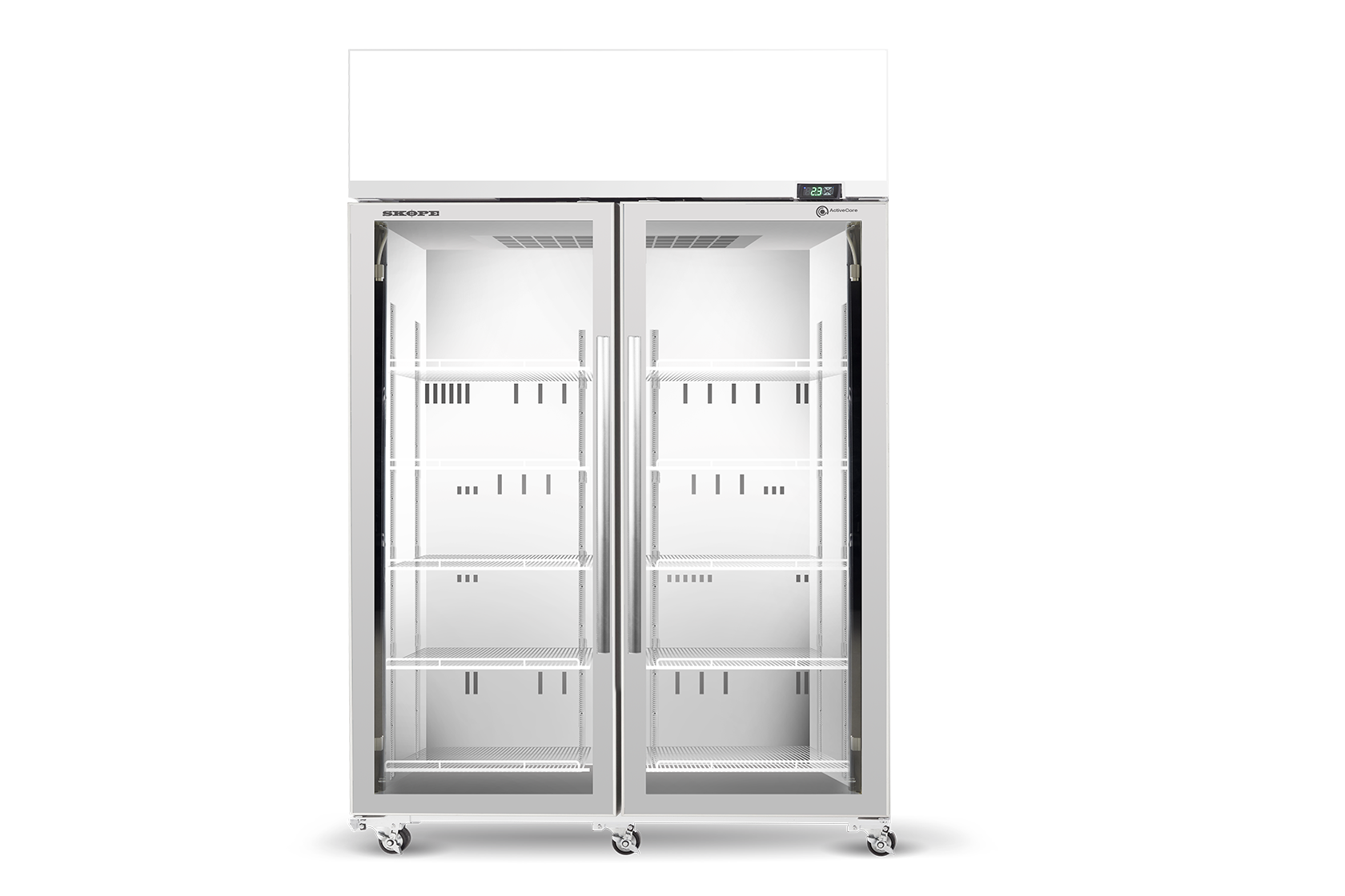 Skope SKT1300N-AC 2 Glass Door Display or Storage Fridge, Lit Sign - SKT1300N-AC