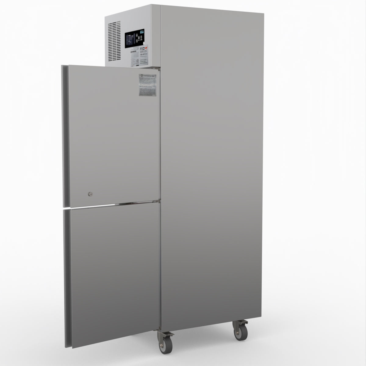 TROPICAL Thermaster 2 x Half door SS Fridge - SUC500