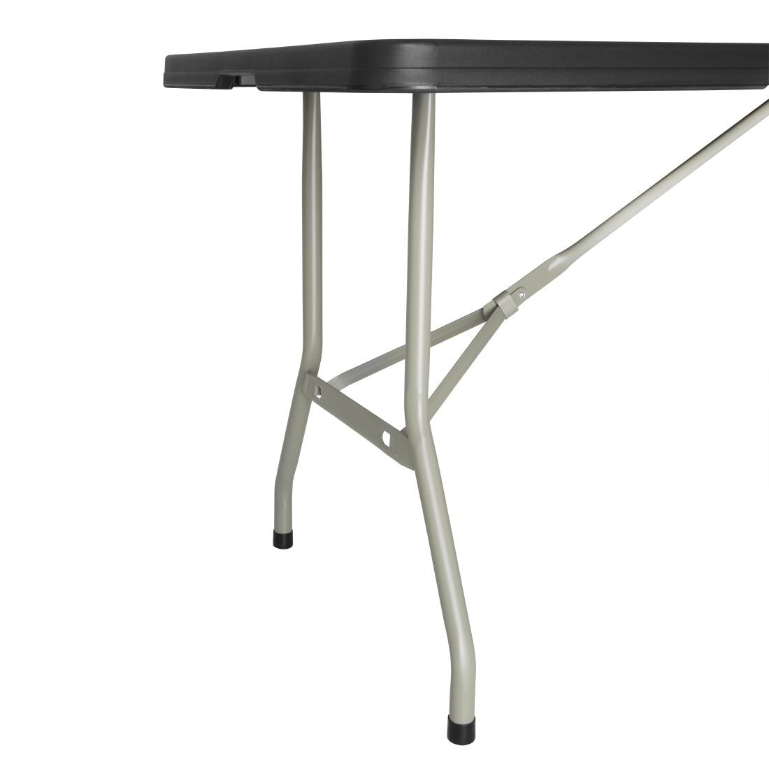 Bolero Centre Folding Utility Table 6ft Black CB518
