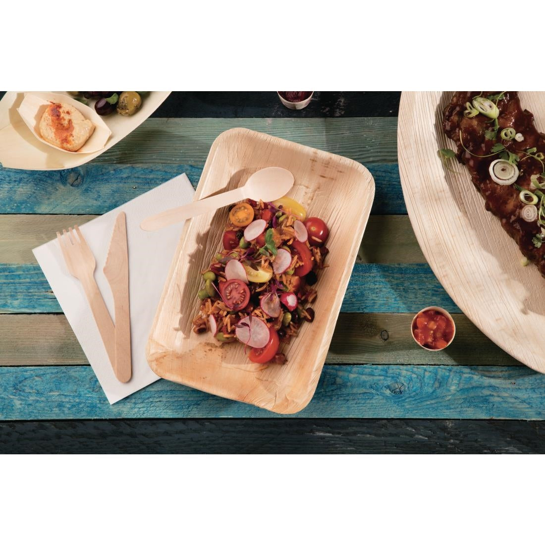 Fiesta Compostable Disposable Wooden Knives (Pack of 100) CD902