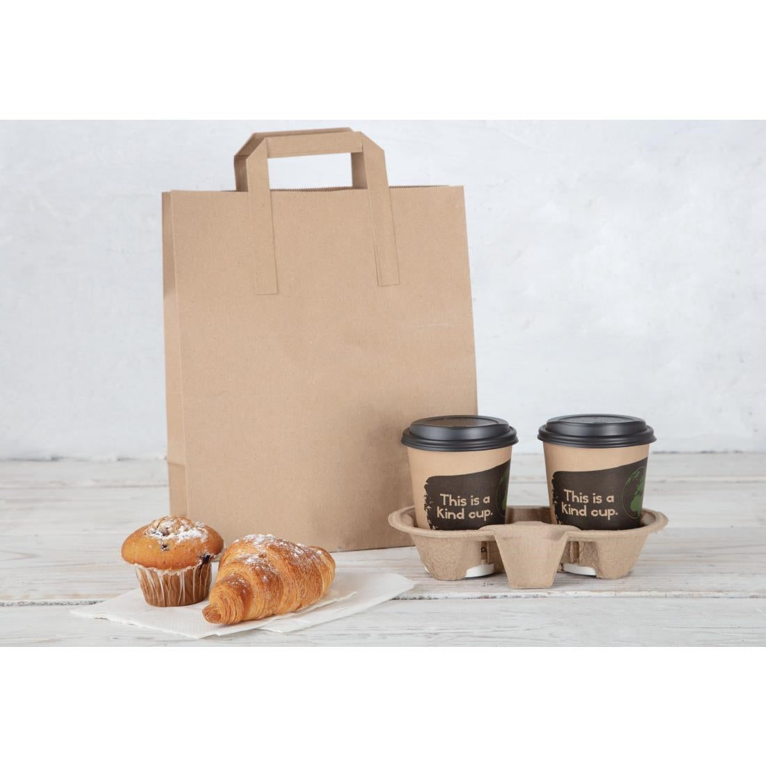 Fiesta Compostable Recycled Brown Paper Carrier Bags Large (Pack of 250) CF592