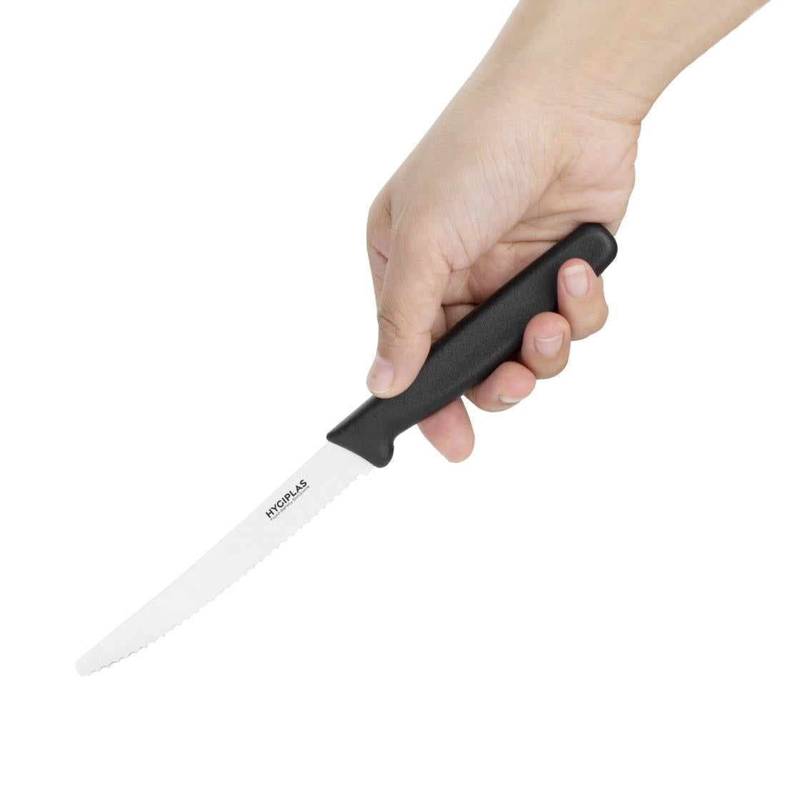 Hygiplas Serrated Tomato Knife Black 100mm CF897