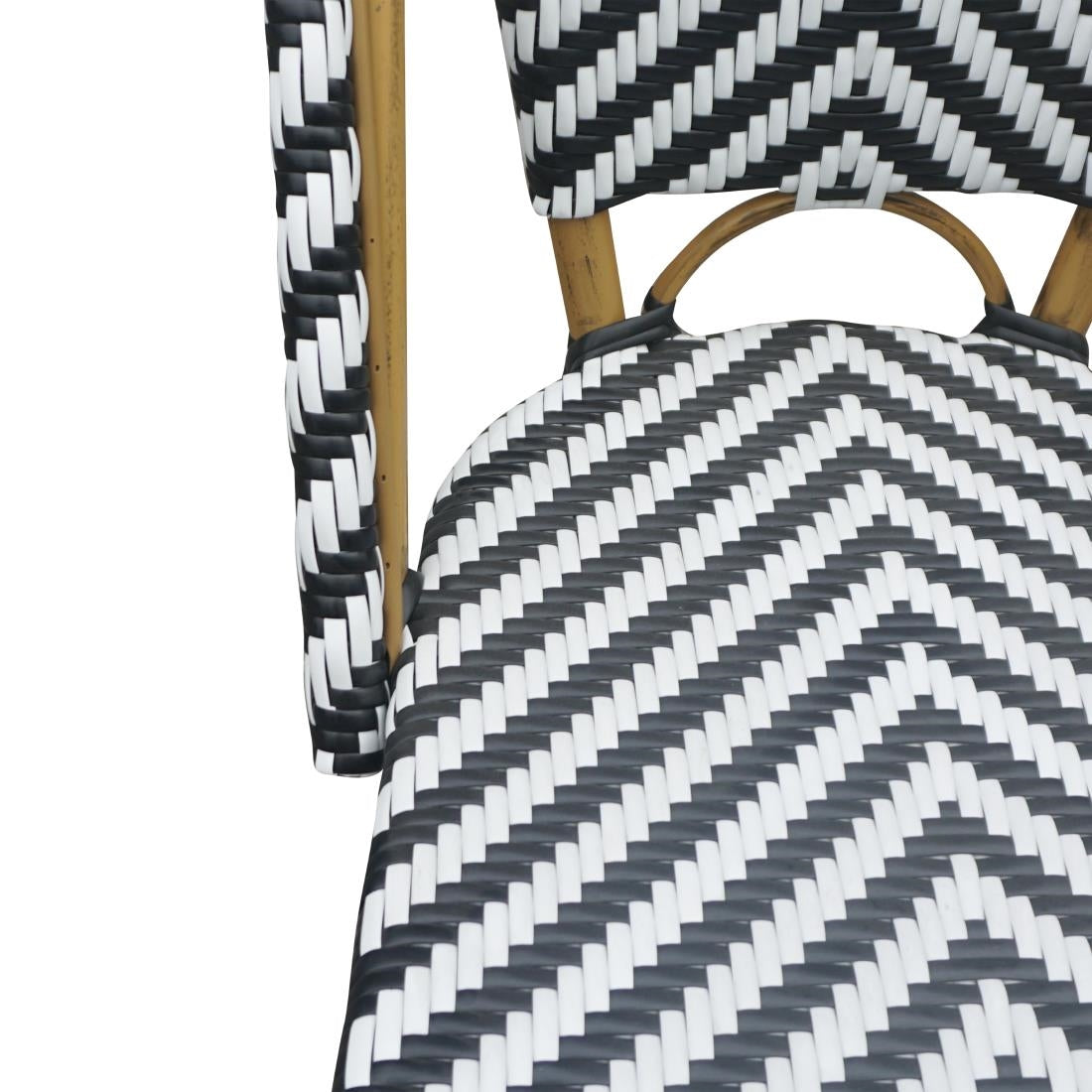 Bolero Parisian Style Rattan Side Chair Black (Pack of 2) CH111