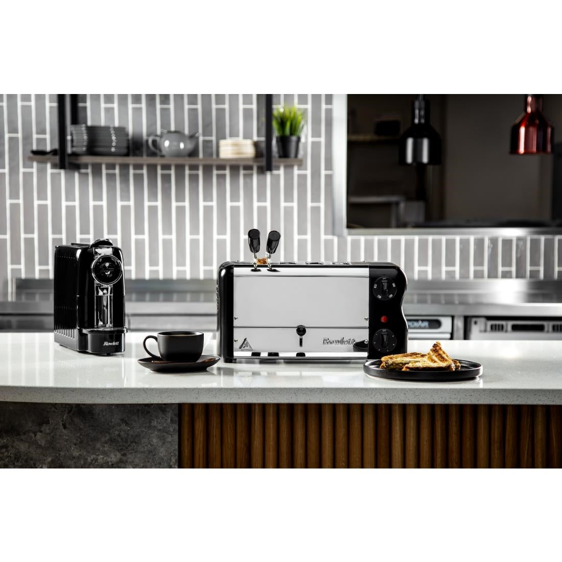 Rowlett Esprit 4 Slot Toaster Jet Black with Elements & Sandwich Cage CH183-A