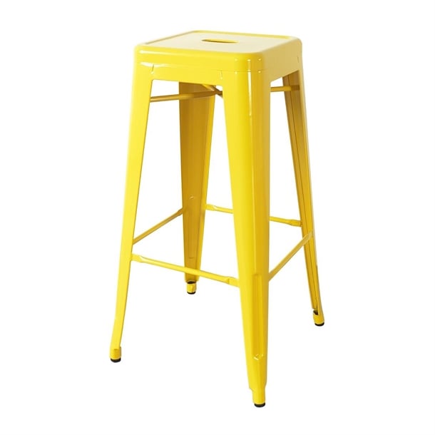 Bolero Bistro Metal High Bar Stool Yellow (4 Pack) CH999