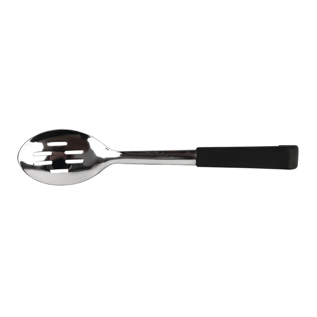 Vogue Slotted Serving Spoon Black Handle 340mm CS911