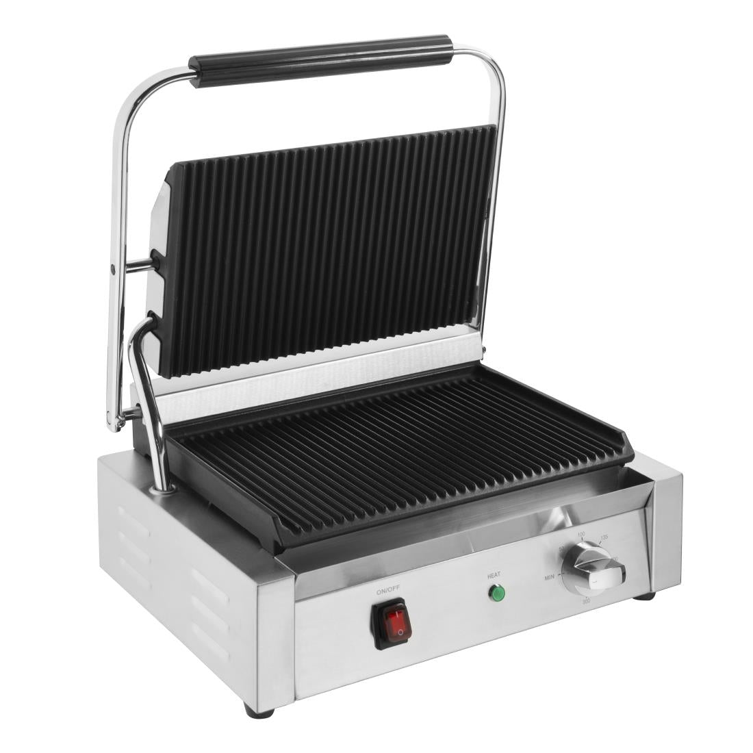 Apuro Bistro Large Ribbed Contact Grill CU602-A