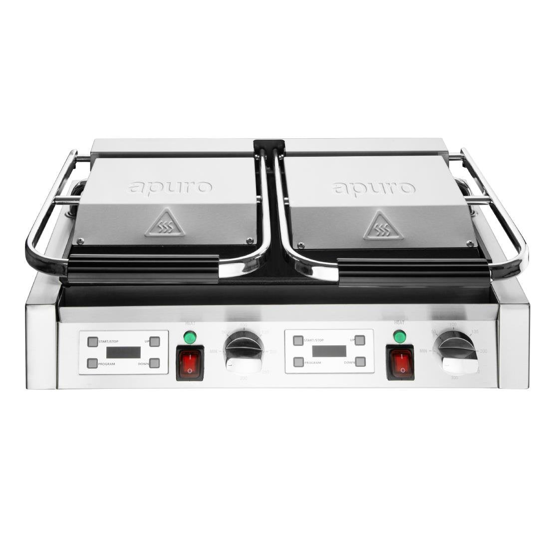 Apuro Double Contact Grill Flat Plates with Timer CU610-A