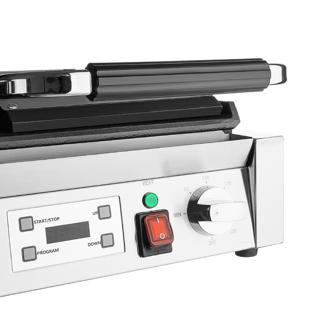 Apuro Double Half Ribbed Contact Grill CU613-A