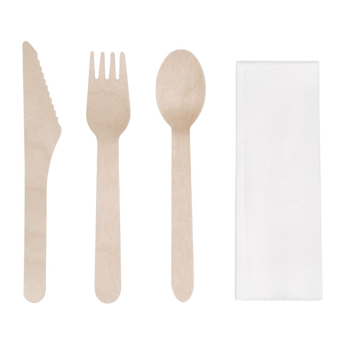 Fiesta Compostable Wooden Cutlery Meal Pack (Pack of 250) DF422