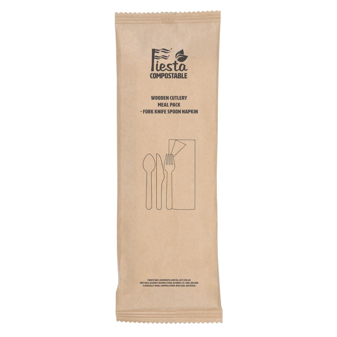 Fiesta Compostable Wooden Cutlery Meal Pack (Pack of 250) DF422