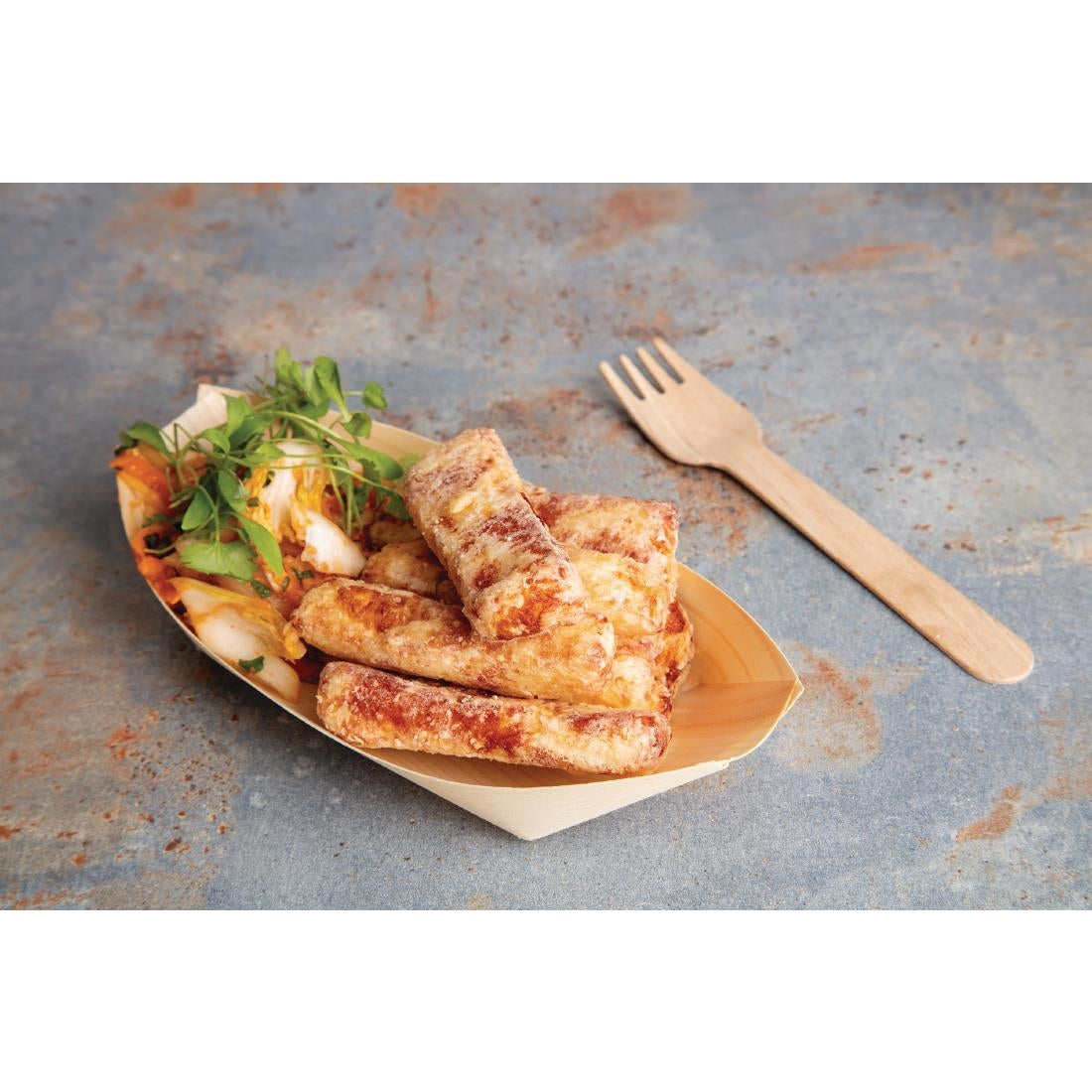 Fiesta Compostable Biodegradable Disposable Birch Wood Forks (Pack of 100) CD903