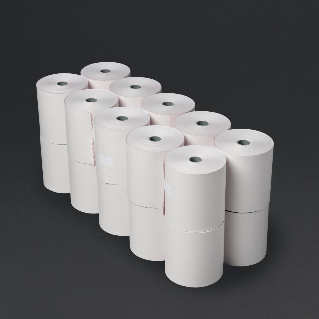 Olympia Non-Thermal 2ply White and Pink Till Roll 76x71mm (Pack of 20) DK595