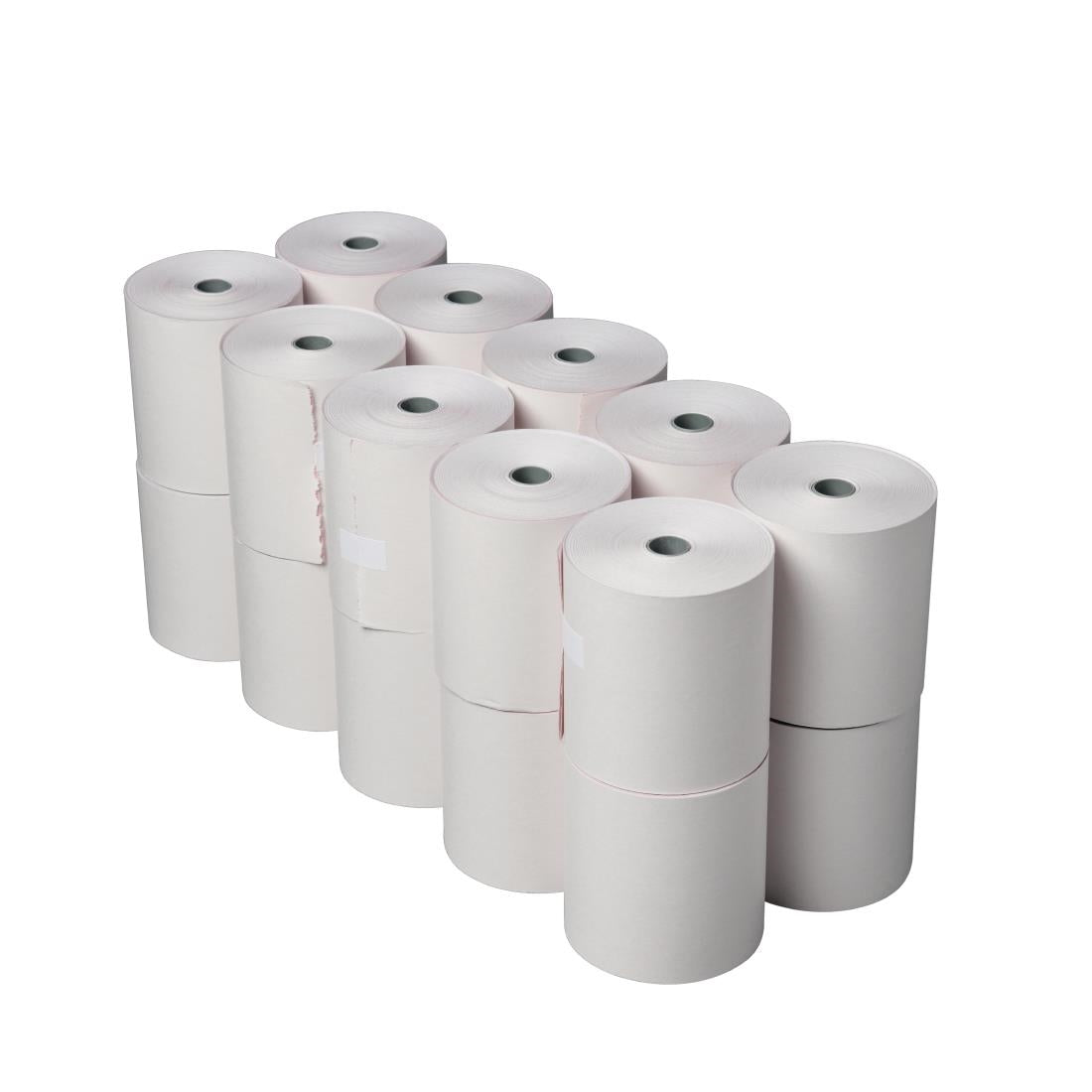 Olympia Non-Thermal 2ply White and Pink Till Roll 76x71mm (Pack of 20) DK595