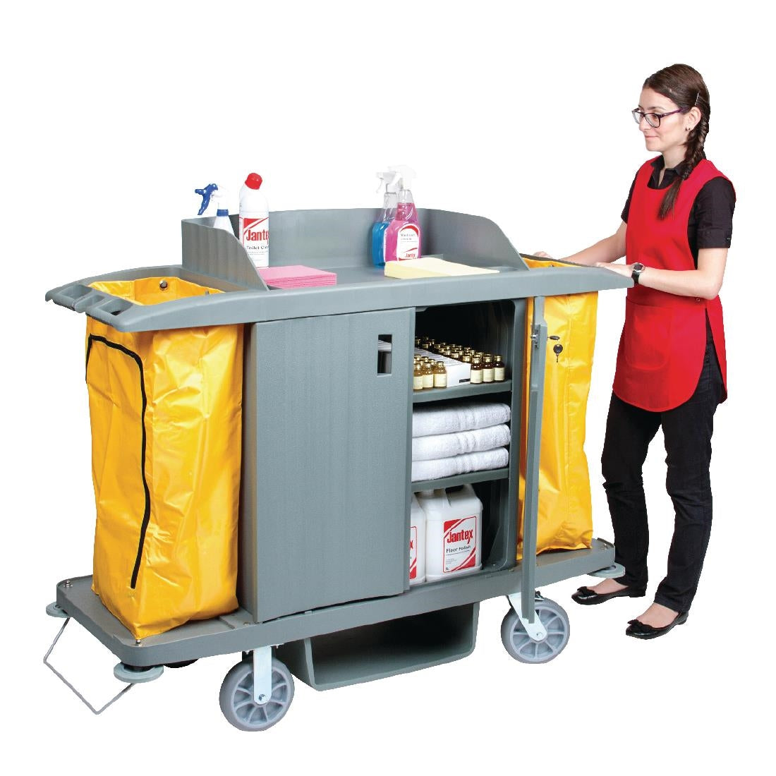 Jantex Housekeeping Trolley With Doors DL012