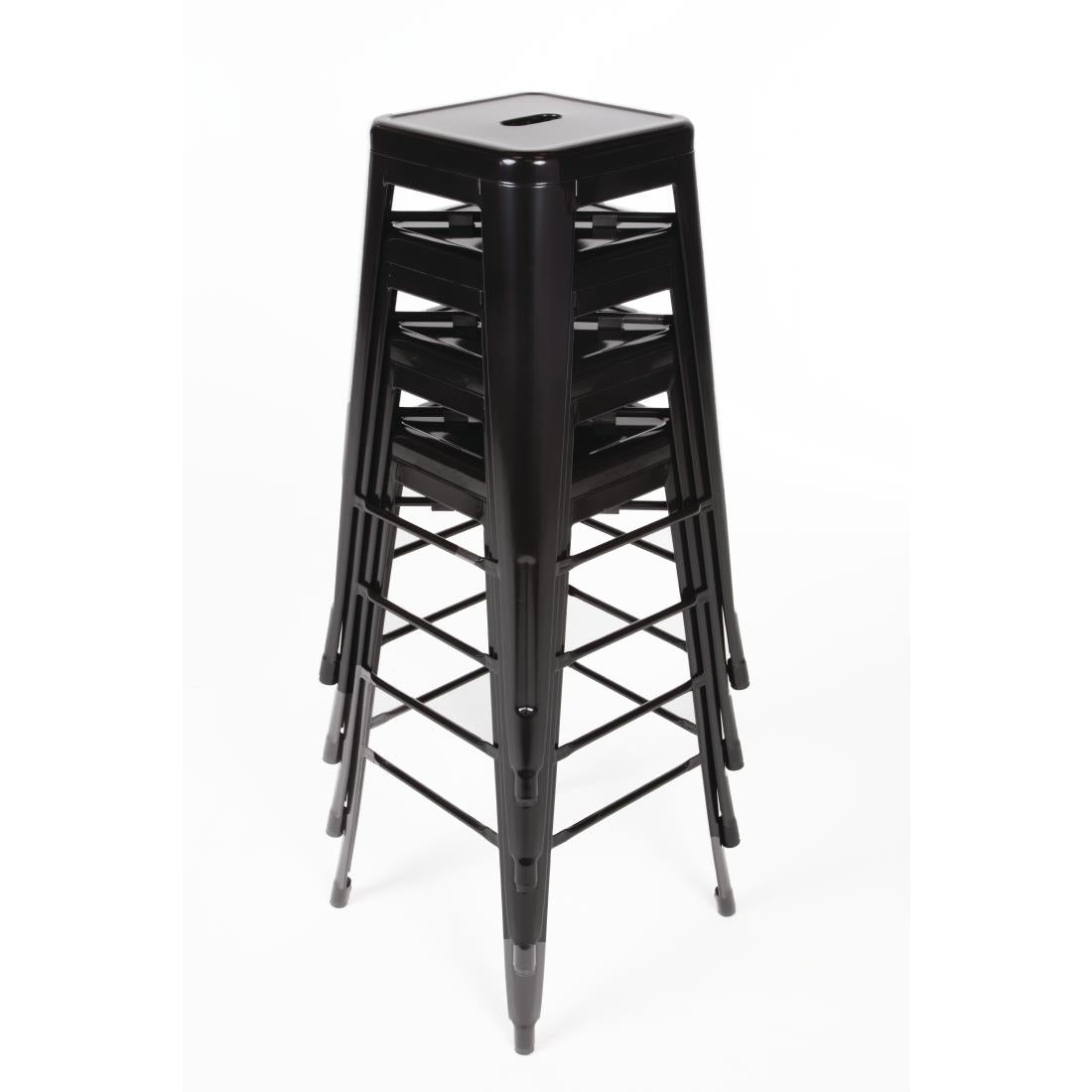 Bolero High Metal Bar Stools Black (Pack of 4) DL881