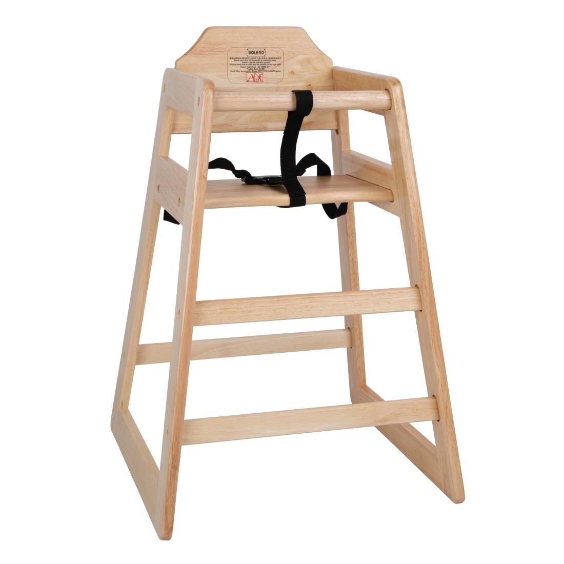 Bolero Wooden High Chair Natural Finish DL900
