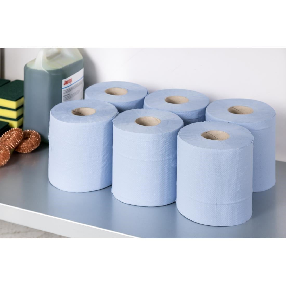 Jantex Centrefeed Blue Roll Paper Towels (Pack of 6) DL921