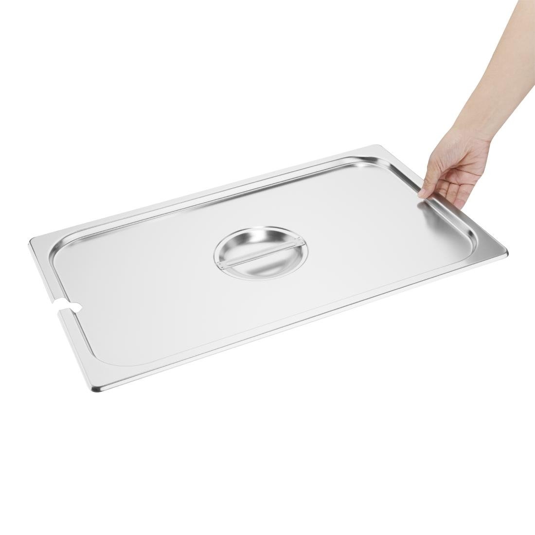 Vogue St/St GN Notched Lid - 1/1 DP250