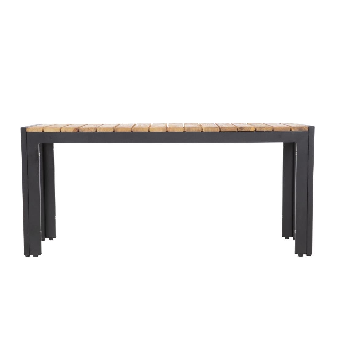 Bolero Rectangular Steel and Acacia Benches 1000mm (Pack of 2) DS154