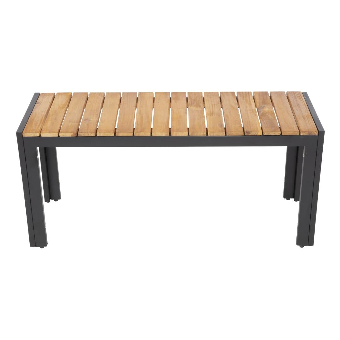 Bolero Rectangular Steel and Acacia Benches 1000mm (Pack of 2) DS154