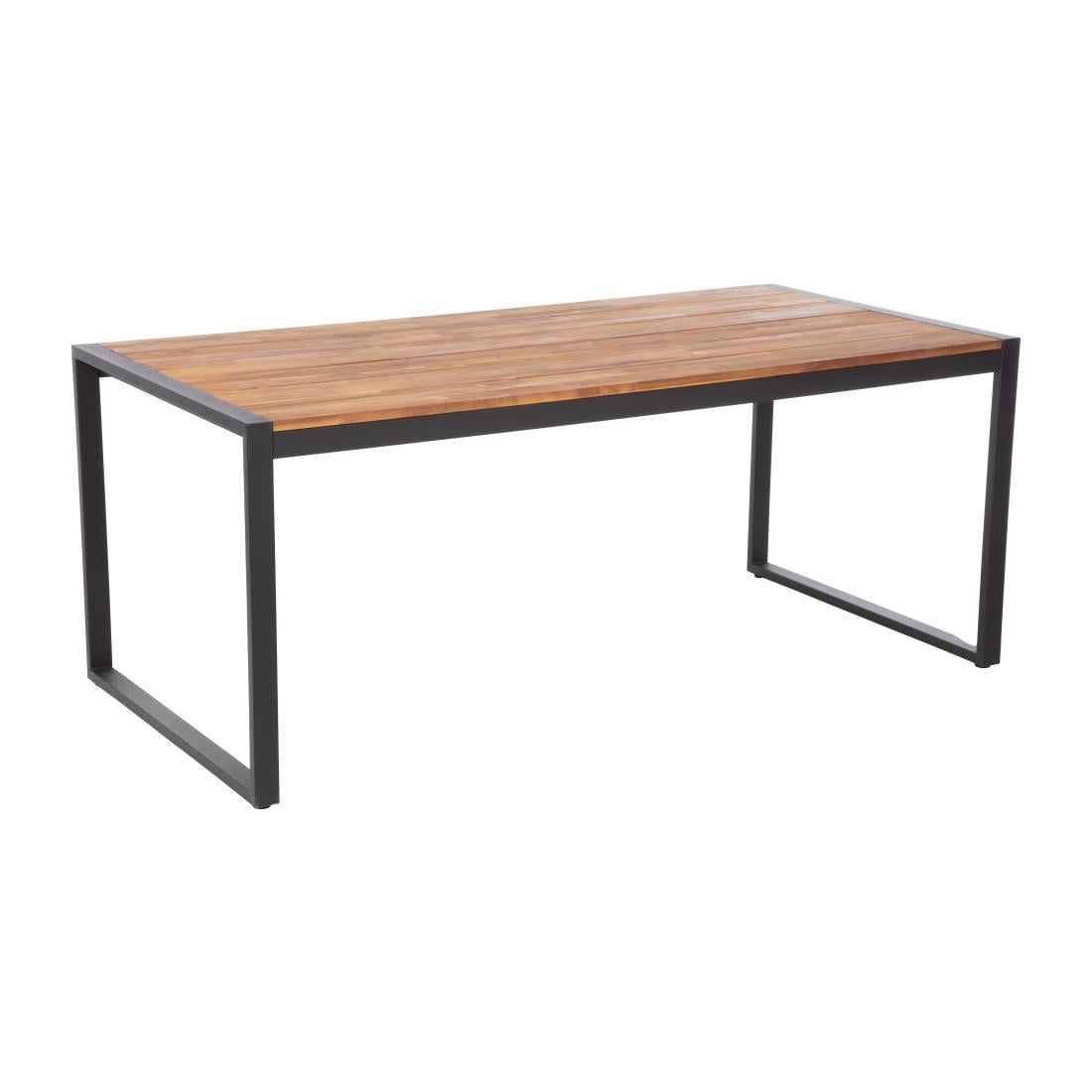 Bolero Acacia Wood and Steel Rectangular Industrial Table 1800mm DS157