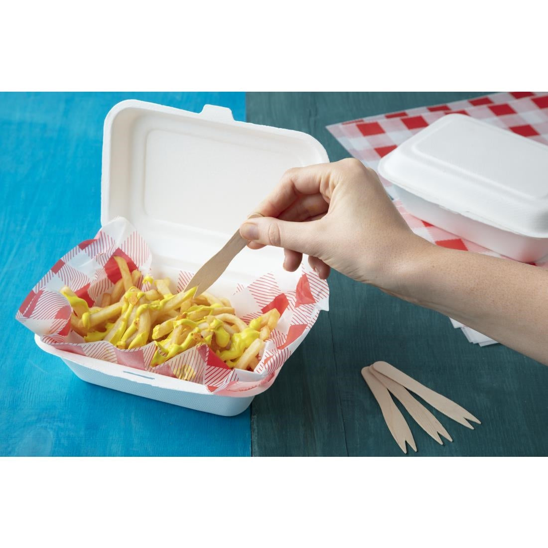 Fiesta Compostable Biodegradable Disposable Wooden Chip Forks (Pack of 1000) CD901