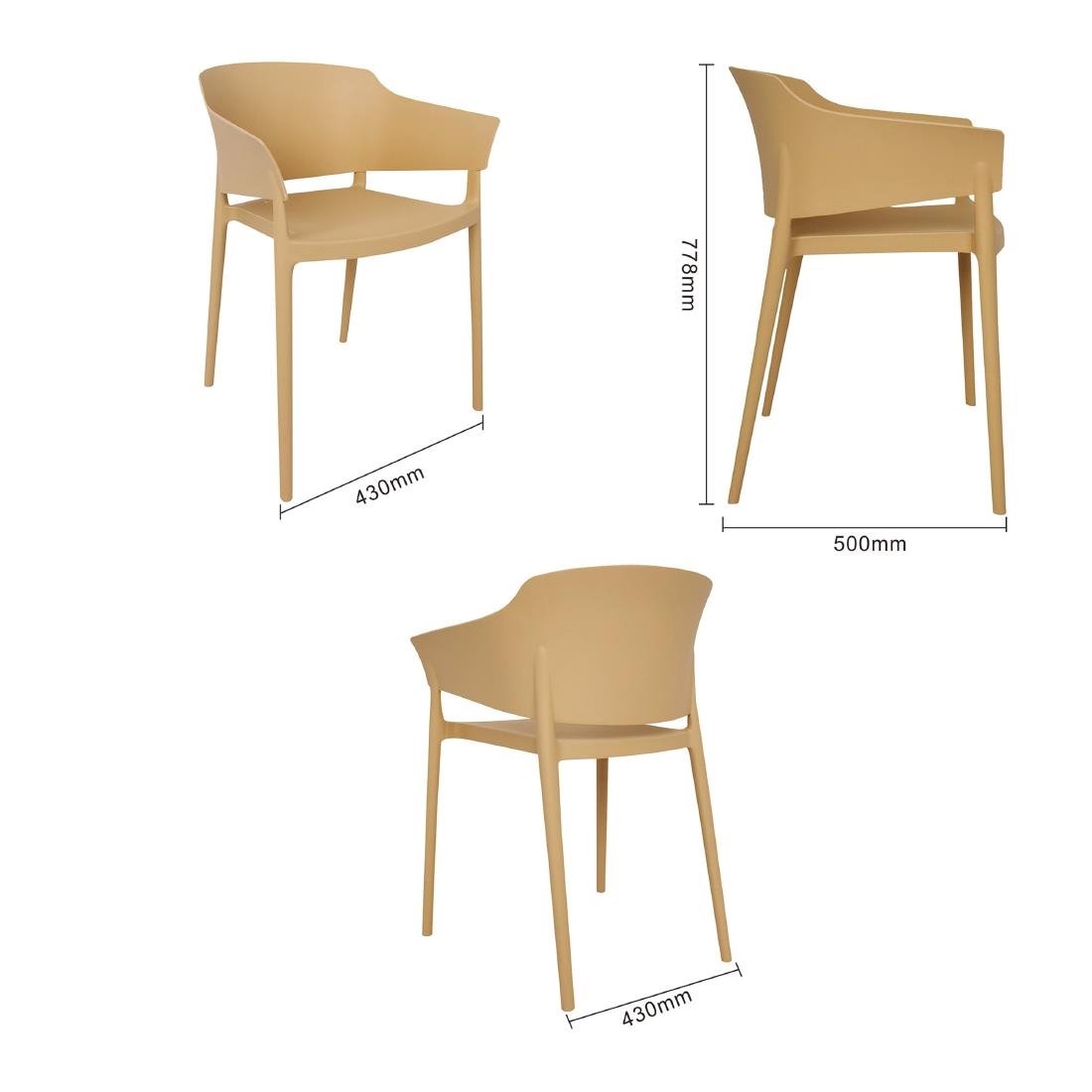 Bolero Lorenzo Cafe Chairs Warm Cream (Pack of 2) DX972